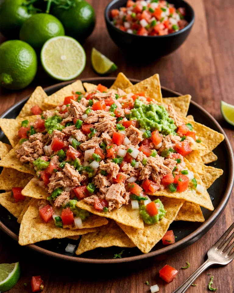 NACHOS DE ATÚN CON PICO DE GALLO